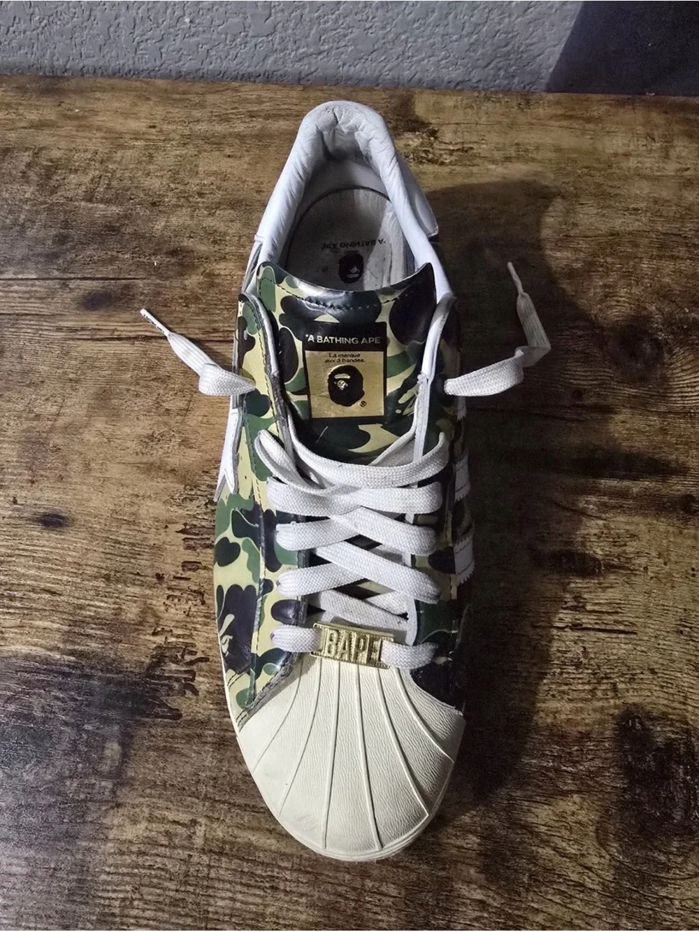 adidas Originals x Bape Superstar Sneakers in Green/Black/White Camo